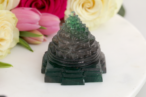 Green Fluorite Sri Meru Yantra
